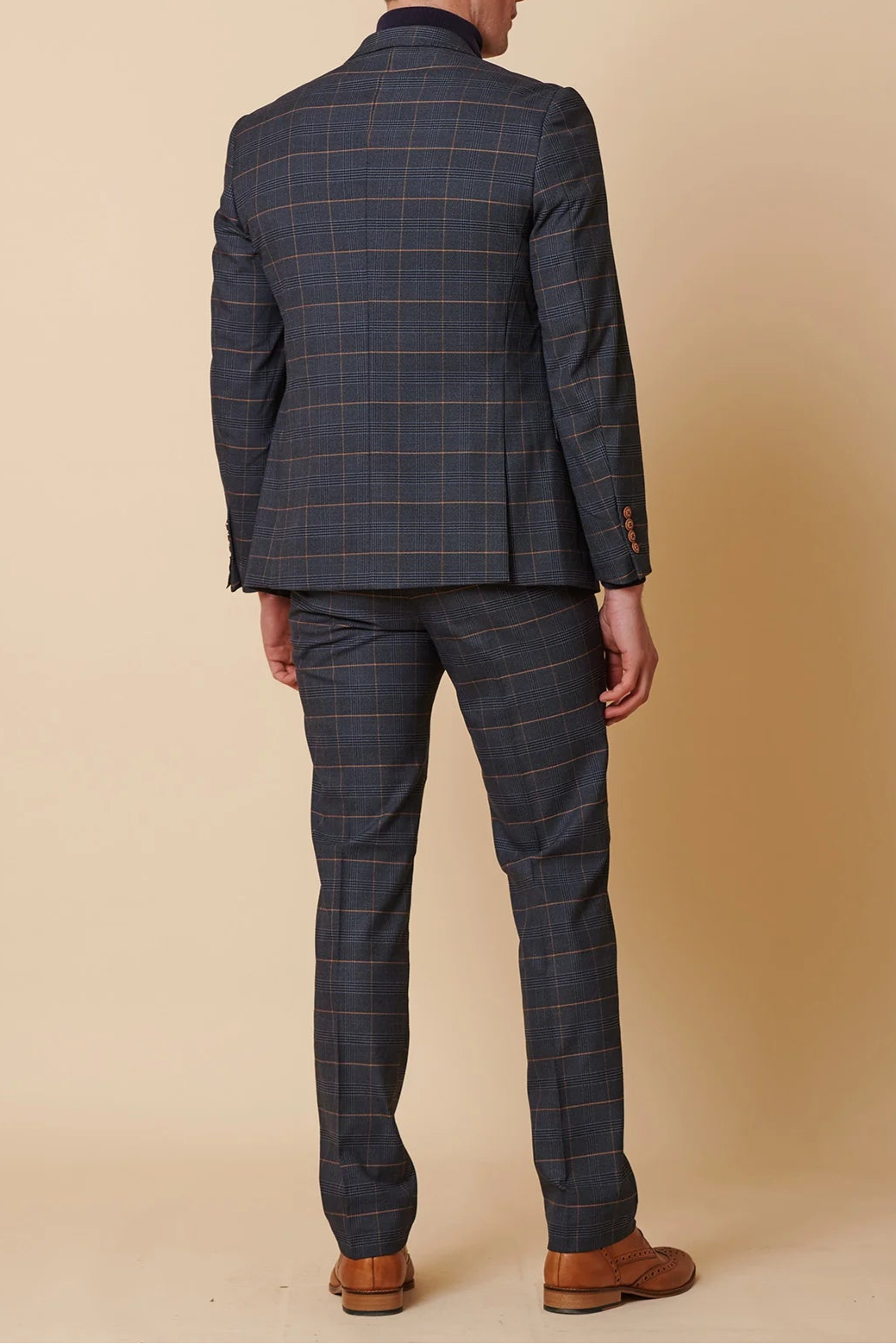 MARC DARCY Jenson Two Piece Suit - Marine Navy Check