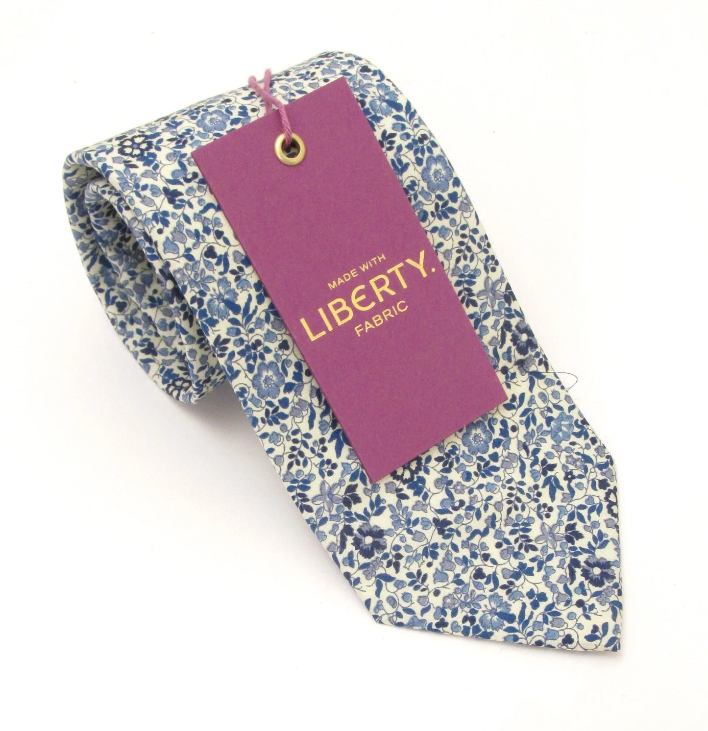 VAN BUCK Liberty Print Cotton Tie & Pocket Square - Katie & Millie Blue