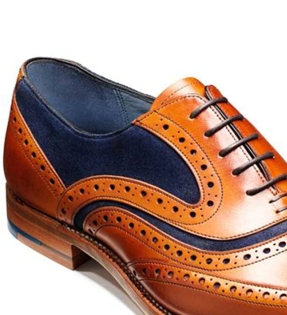 BARKER McClean Shoes - Cedar Calf & Blue Suede