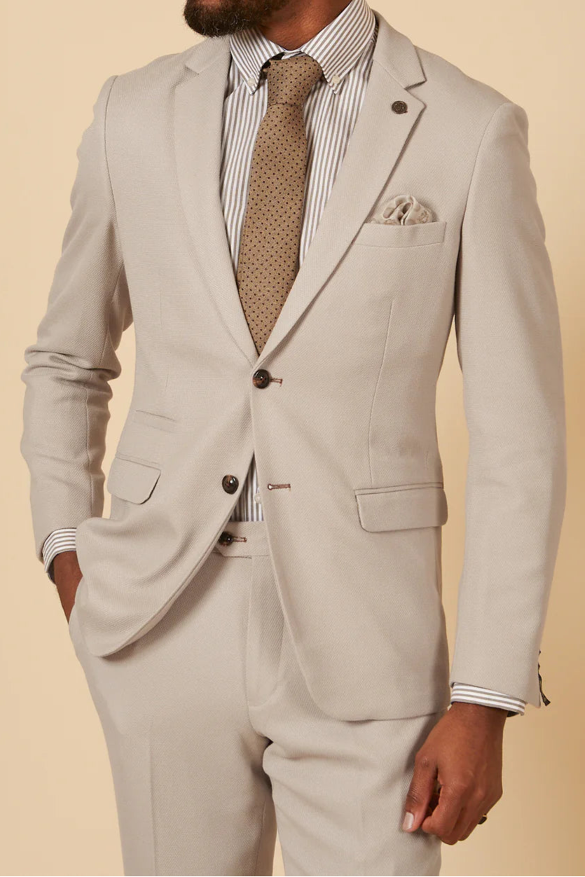 MARC DARCY HM5 Tailored Blazer - Stone