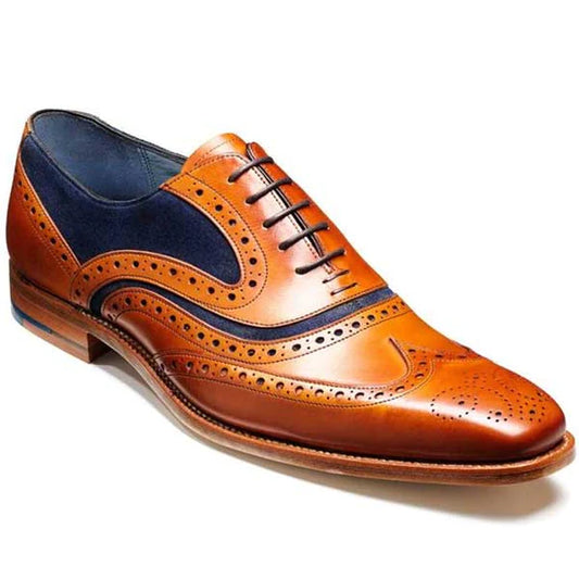 BARKER McClean Shoes - Cedar Calf & Blue Suede