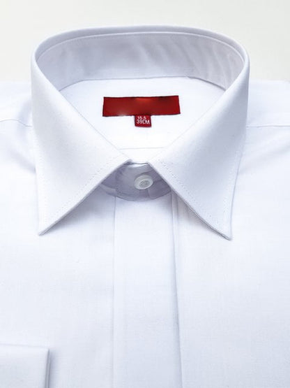 COLIN ROSS Slim-Fit Wedding Shirt - Men's Double Cuff – White