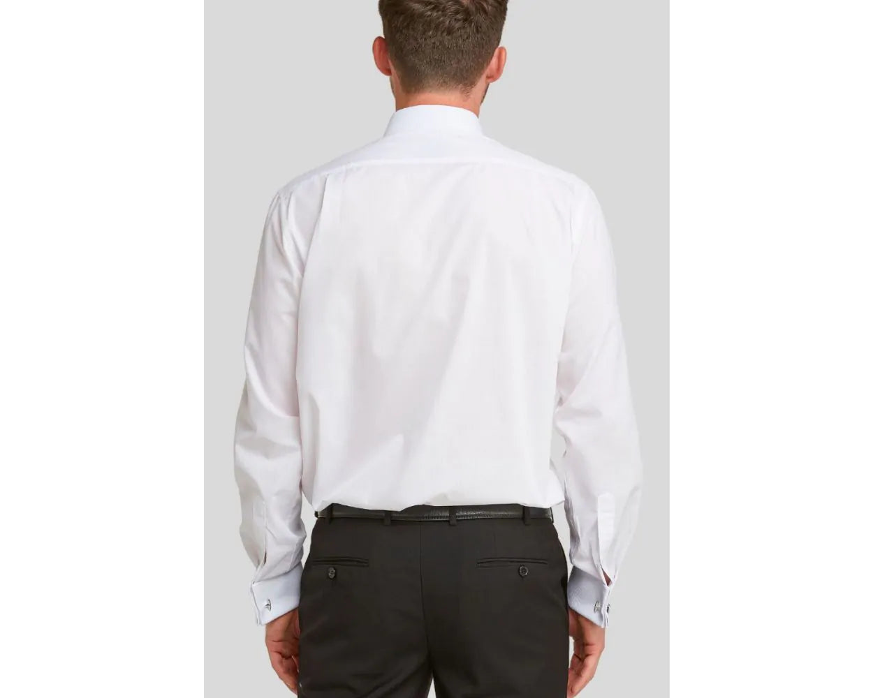 DOUBLE TWO Marcella Dress Shirt - Double Cuff Regular Collar – White