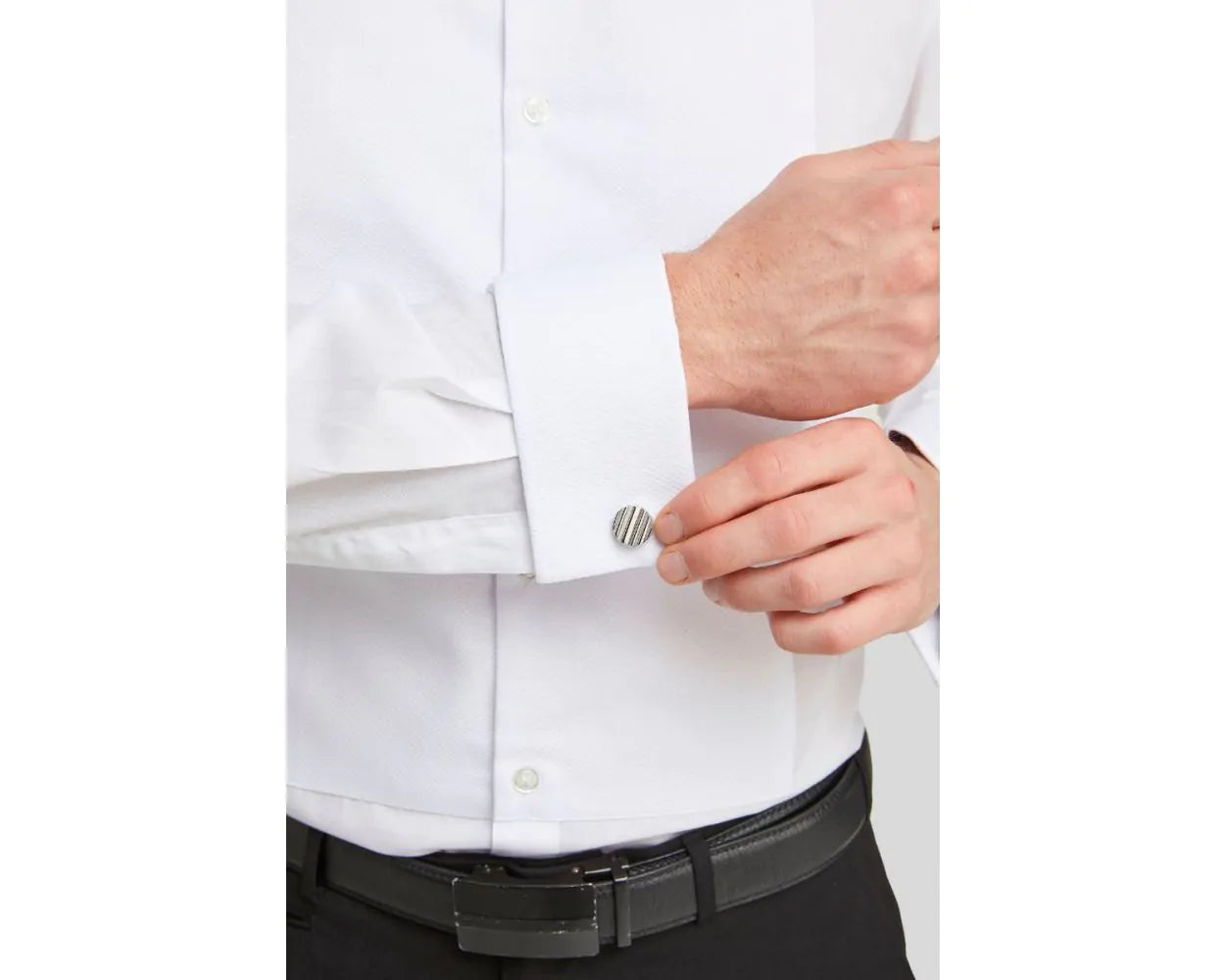 DOUBLE TWO Marcella Dress Shirt -  Double Cuff Regular Collar – White