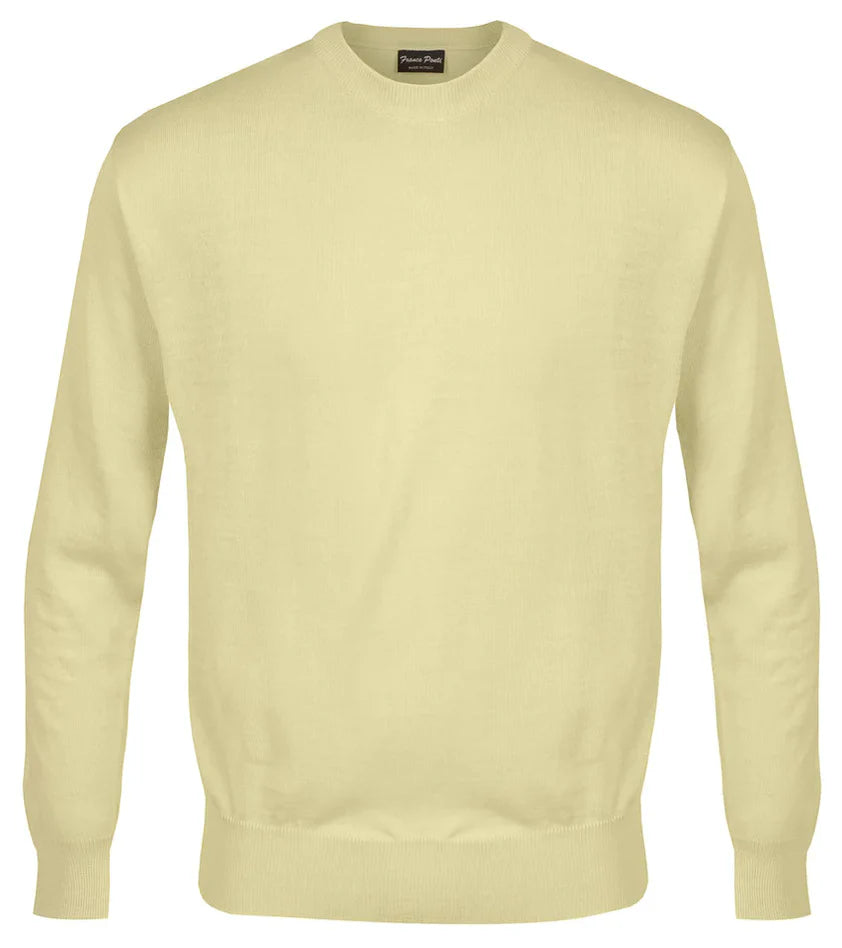 FRANCO PONTI Crew Neck - Mens Italian Merino Wool Blend - 6 Colours