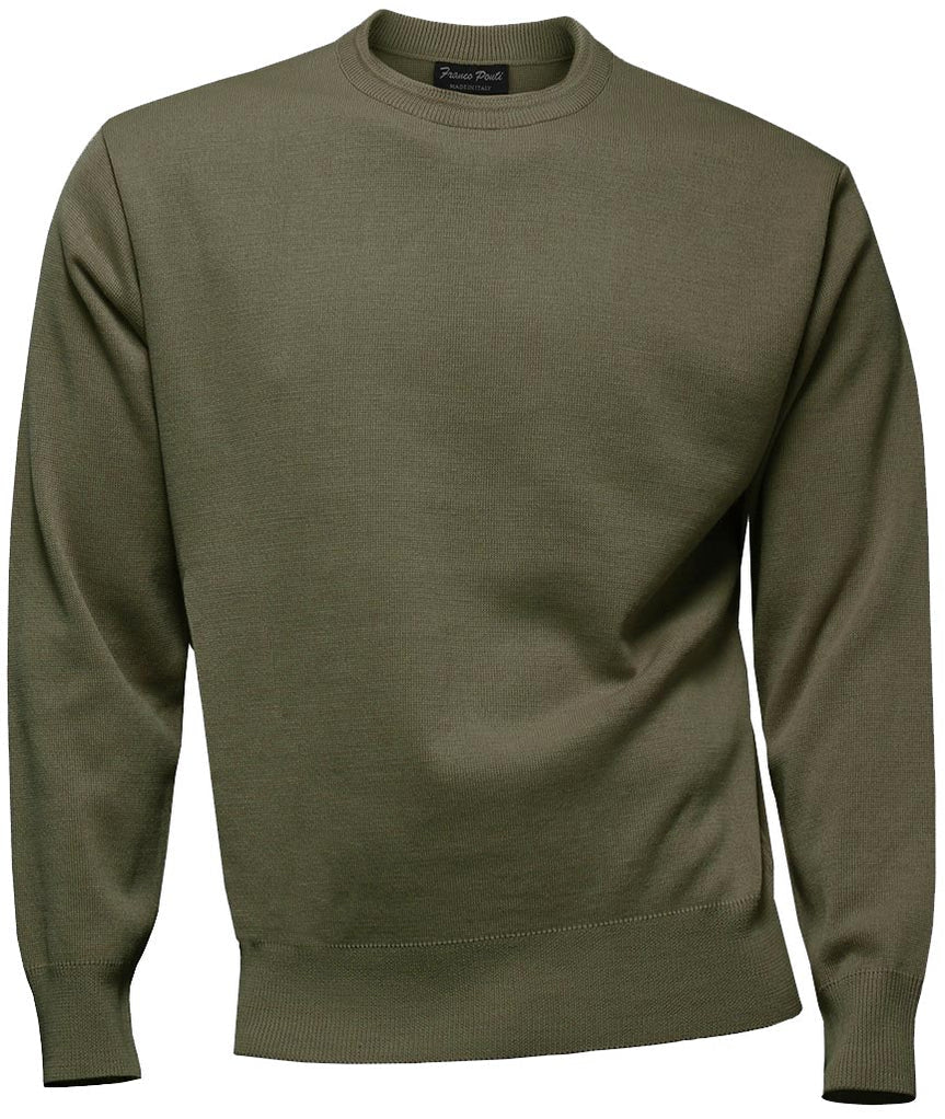 FRANCO PONTI Crew Neck - Mens Italian Merino Wool Blend - 6 Colours