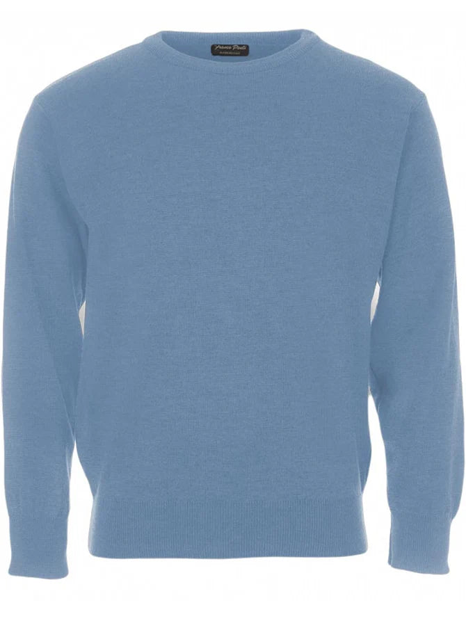 FRANCO PONTI Crew Neck - Mens Italian Merino Wool Blend - 6 Colours