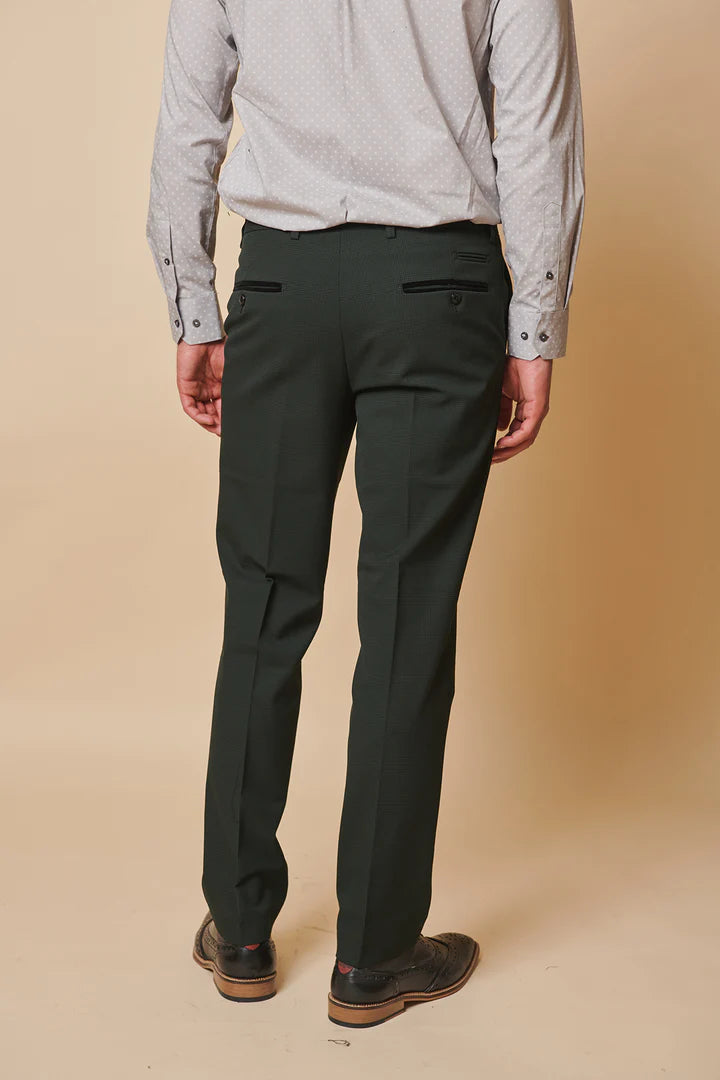 MARC DARCY Bromley Trousers - Olive Green Check