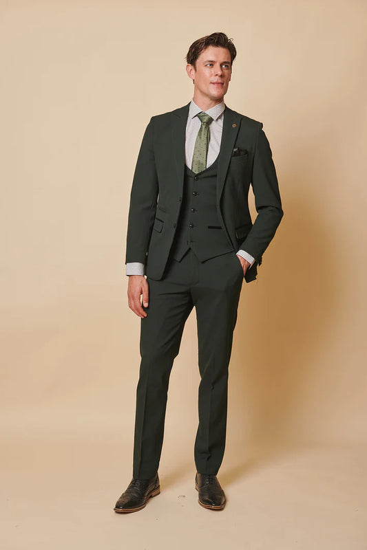 MARC DARCY Bromley Three Piece Suit - Olive Green Check