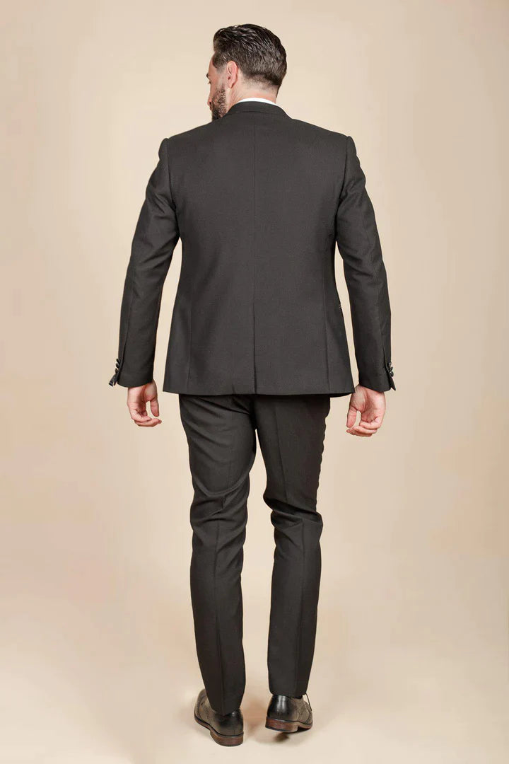 MARC DARCY Dalton Three Piece Evening Suit - Slim-Fit Tuxedo - Black
