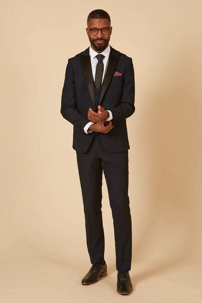 MARC DARCY Dalton Two Piece Evening Suit - Slim-Fit Tuxedo - Navy
