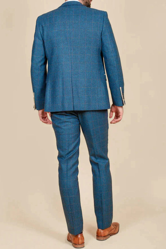 MARC DARCY Dion Blazer - Blue Tweed Check