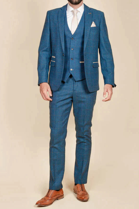 MARC DARCY Dion Blazer - Blue Tweed Check