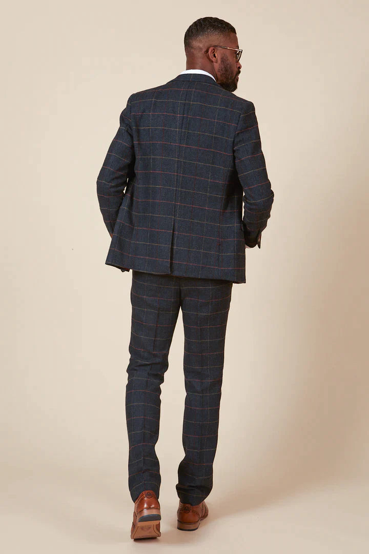 MARC DARCY Eton Two Piece Suit - Navy Blue Check