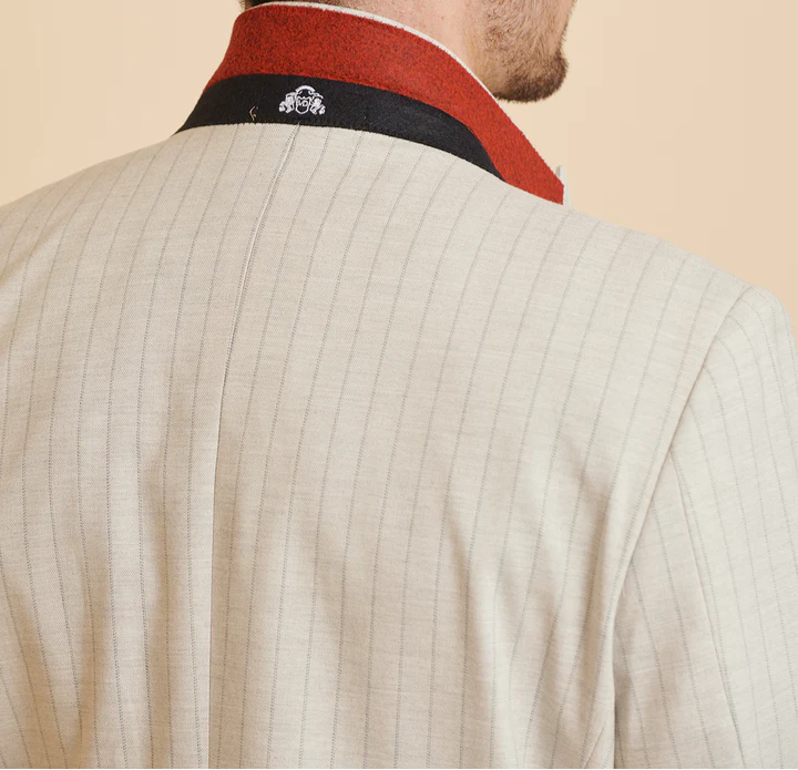 MARC DARCY Grant Tailored Two Piece Suit - Stone Pinstripe