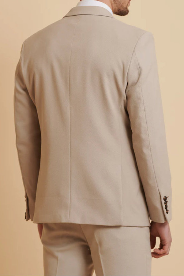 MARC DARCY HM5 Double Breasted Two Piece Suit - Stone
