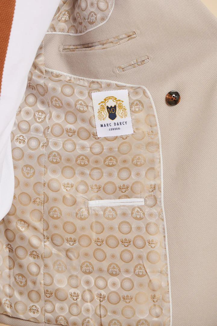 MARC DARCY HM5 Double Breasted Two Piece Suit - Stone