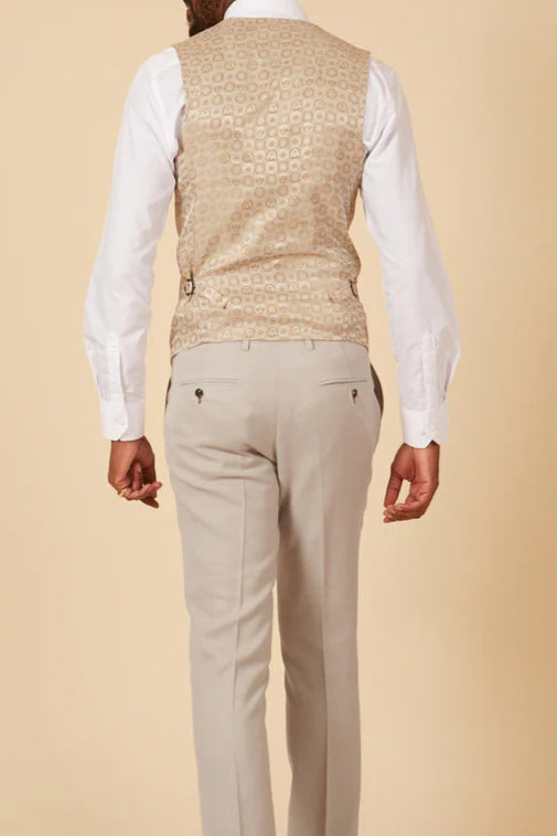MARC DARCY HM5 Single Breasted Waistcoat - Stone