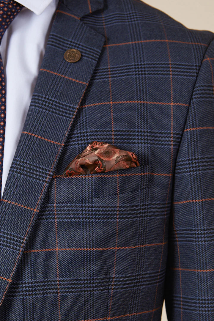 MARC DARCY Jenson Blazer - Marine Navy Check