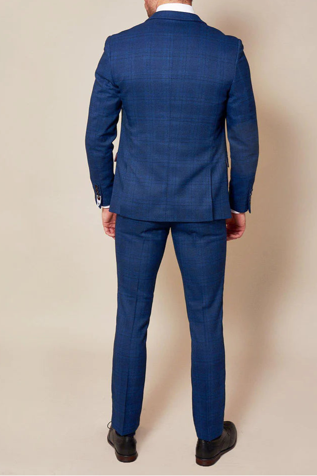 MARC DARCY Jerry Blue Check Suit With Jerry Grey Waistcoat