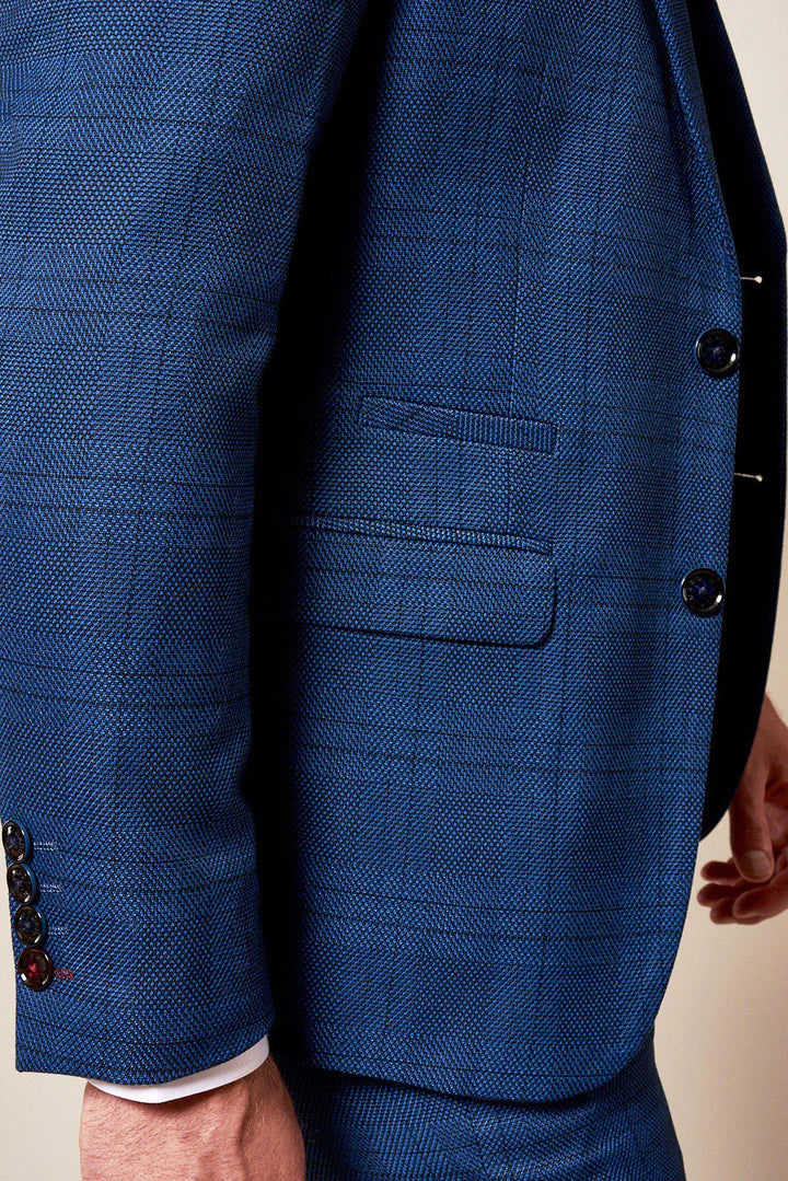 MARC DARCY Jerry Blue Check Suit With Jerry Grey Waistcoat