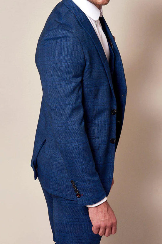 MARC DARCY Jerry Blue Check Suit With Jerry Grey Waistcoat