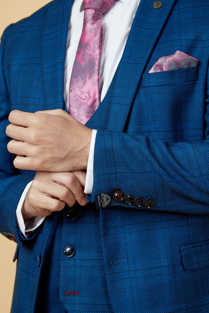 MARC DARCY Jerry Two Piece Suit - Blue Check