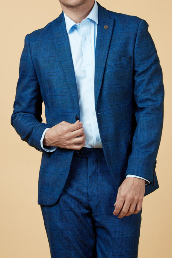 MARC DARCY Jerry Two Piece Suit - Blue Check