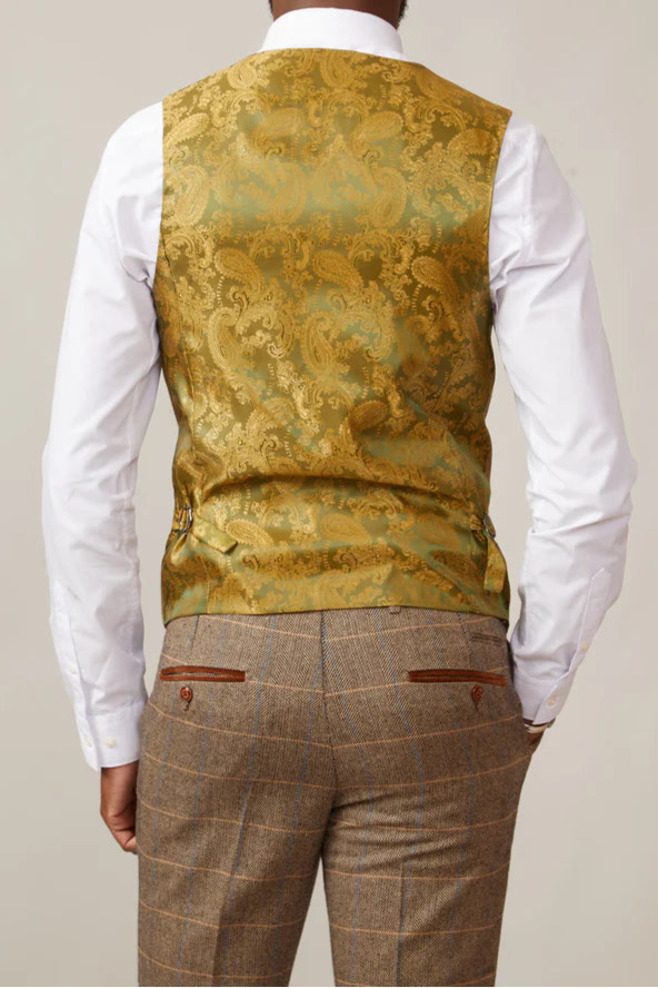 MARC DARCY Kelvin Double Breasted Waistcoat - Oak