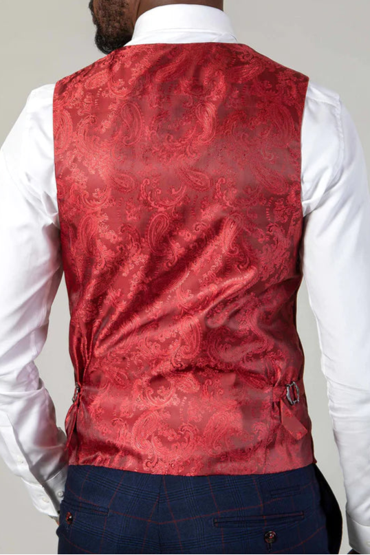 MARC DARCY Kelvin Double Breasted Waistcoat - Wine