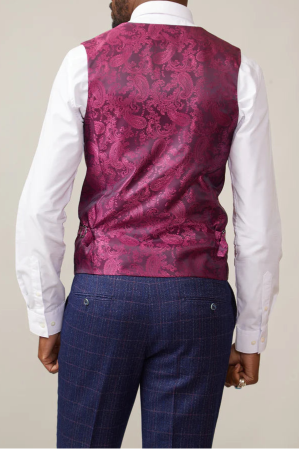 MARC DARCY Kelvin Single Breasted Waistcoat - Berry