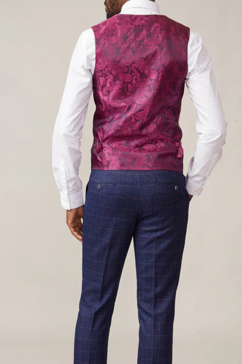 MARC DARCY Kelvin Single Breasted Waistcoat - Berry