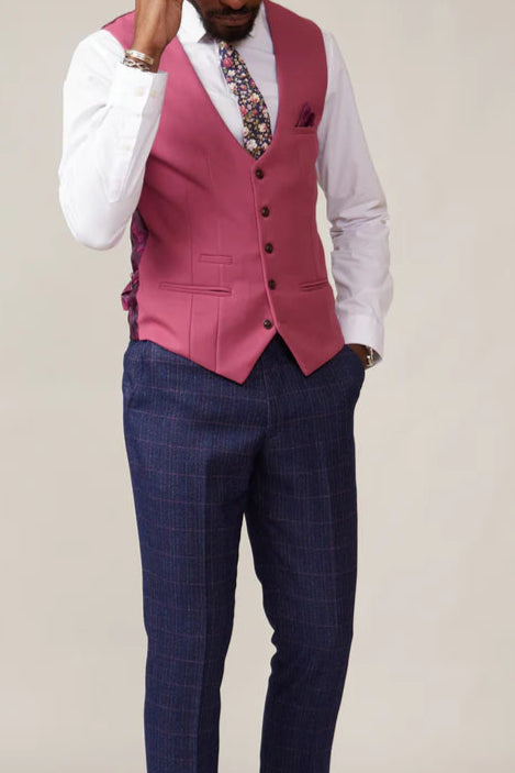 MARC DARCY Kelvin Single Breasted Waistcoat - Berry