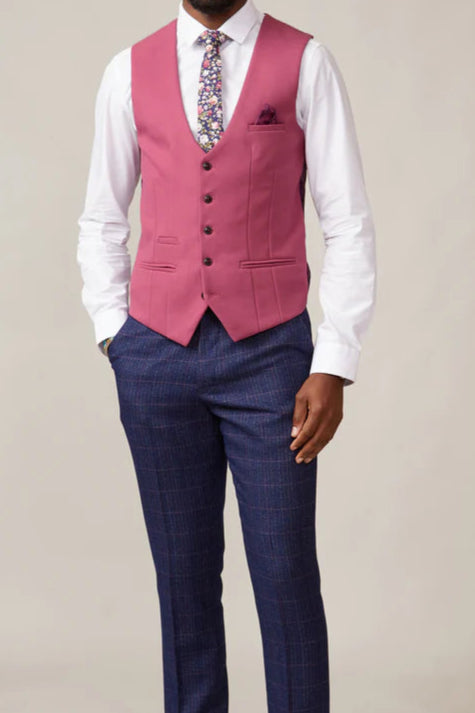 MARC DARCY Kelvin Single Breasted Waistcoat - Berry