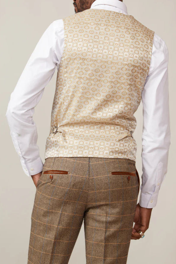 MARC DARCY Kelvin Single Breasted Waistcoat - Cream