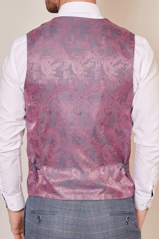 MARC DARCY Kelvin Single Breasted Waistcoat - Pink Blush