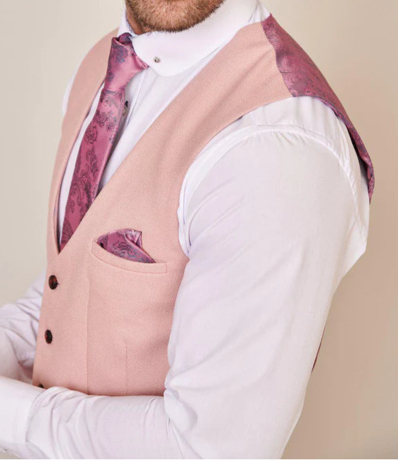 MARC DARCY Kelvin Single Breasted Waistcoat - Pink Blush
