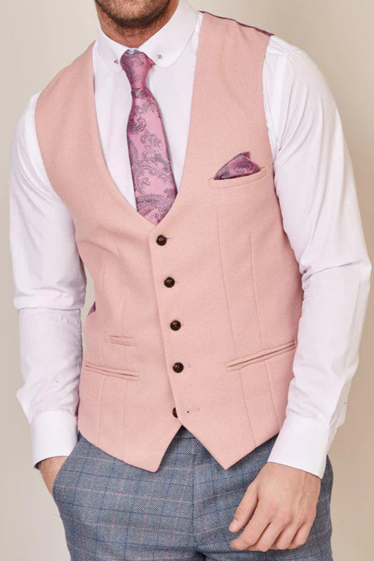 MARC DARCY Kelvin Single Breasted Waistcoat - Pink Blush