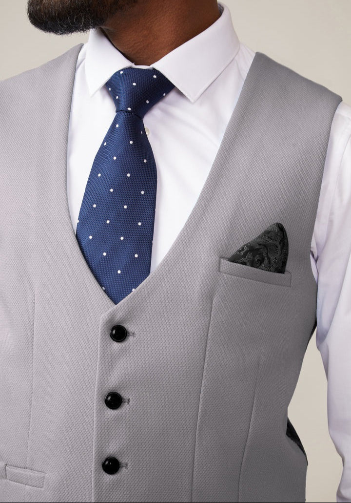 MARC DARCY Kelvin Single Breasted Waistcoat - Silver Grey