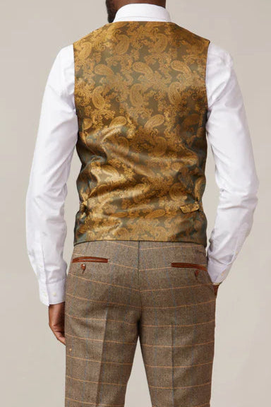 MARC DARCY Kelvin Single Breasted Waistcoat - Tan