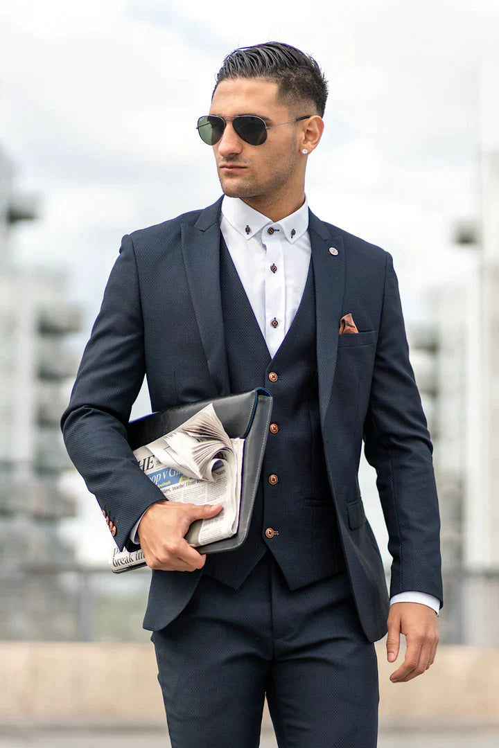 MARC DARCY Max Two Piece Suit - Navy