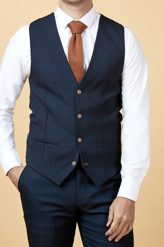 MARC DARCY Max Three Piece Suit - Navy