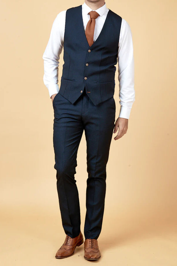 MARC DARCY Max Three Piece Suit - Navy
