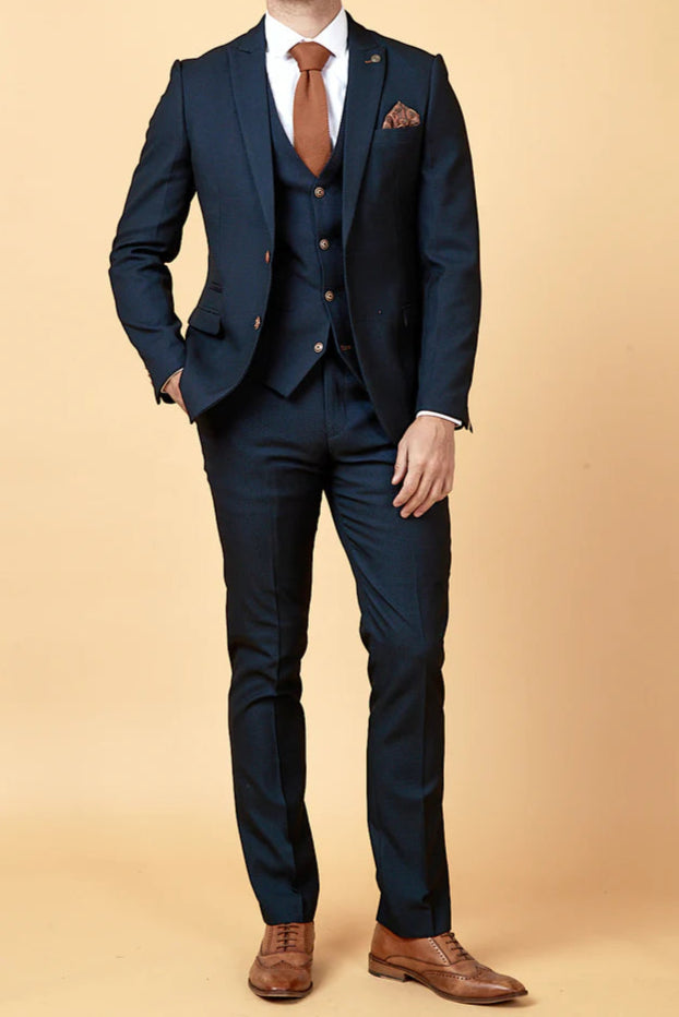 MARC DARCY Max Three Piece Suit - Navy