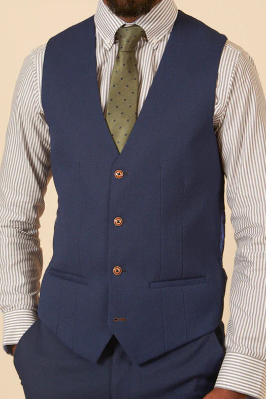 MARC DARCY Max Three Piece Suit - Royal Blue