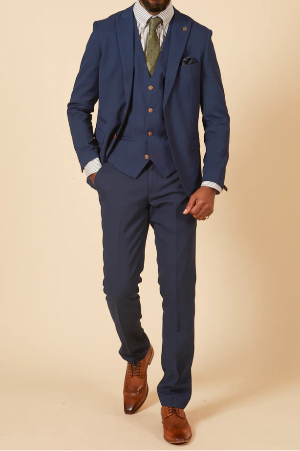MARC DARCY Max Three Piece Suit - Royal Blue
