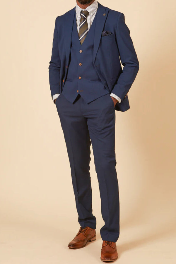 MARC DARCY Max Three Piece Suit - Royal Blue