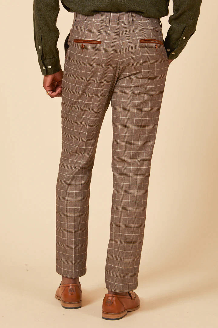MARC DARCY Ray Trousers - Tan Check