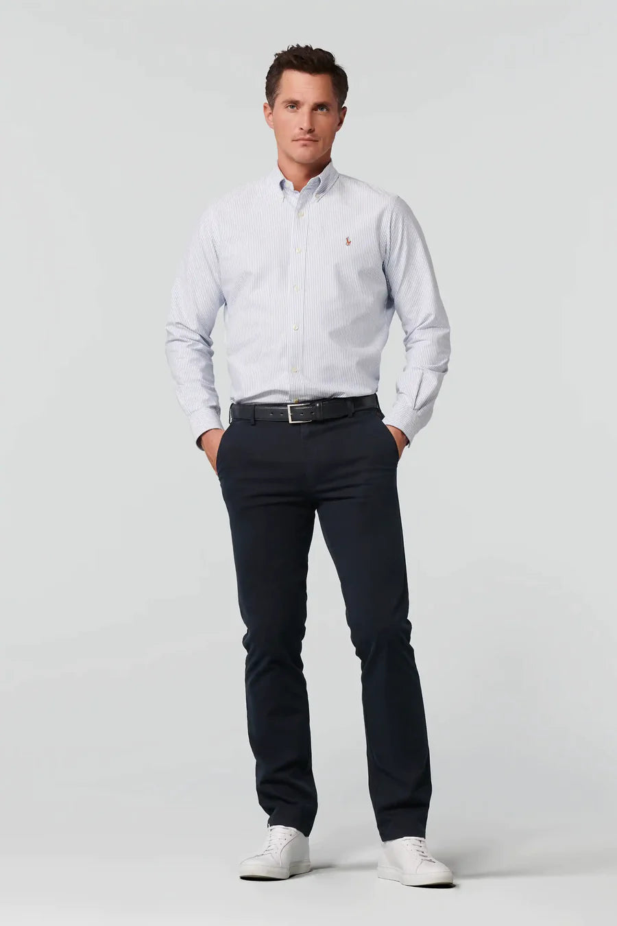 MEYER Roma 316 Luxury Cotton Chino Trousers - Navy