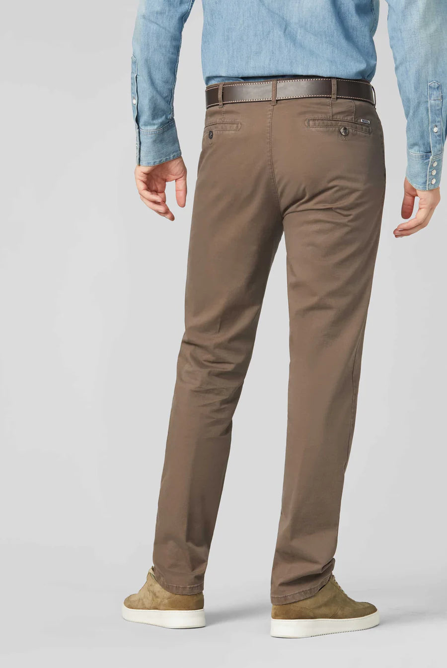 MEYER Roma 316 Luxury Cotton Chino Trousers - Stone